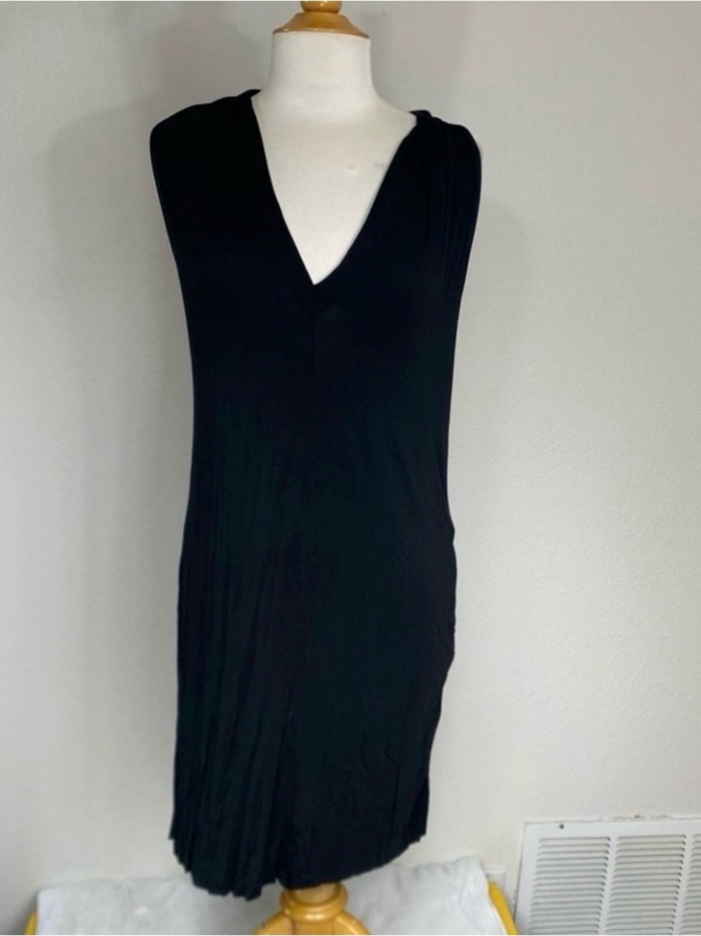 Go Couture Womens Black V Neck Sleeveless Racerback Dress XL Casual Beach Boho